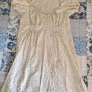 Brandy Melville Cream Floral Dress